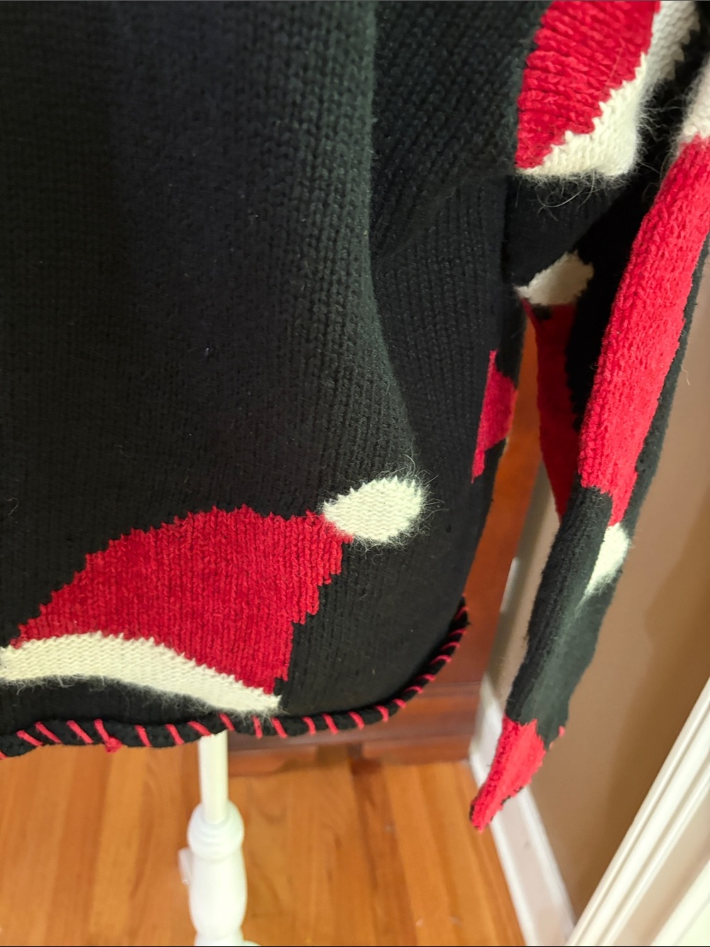 Vintage Christmas Red, Black & Cream Cardigan 1998 tag - Picture 11 of 14